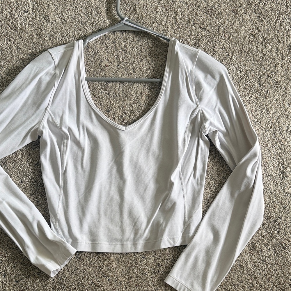 lululemon athletica White Long-Sleeve V-Neck Top